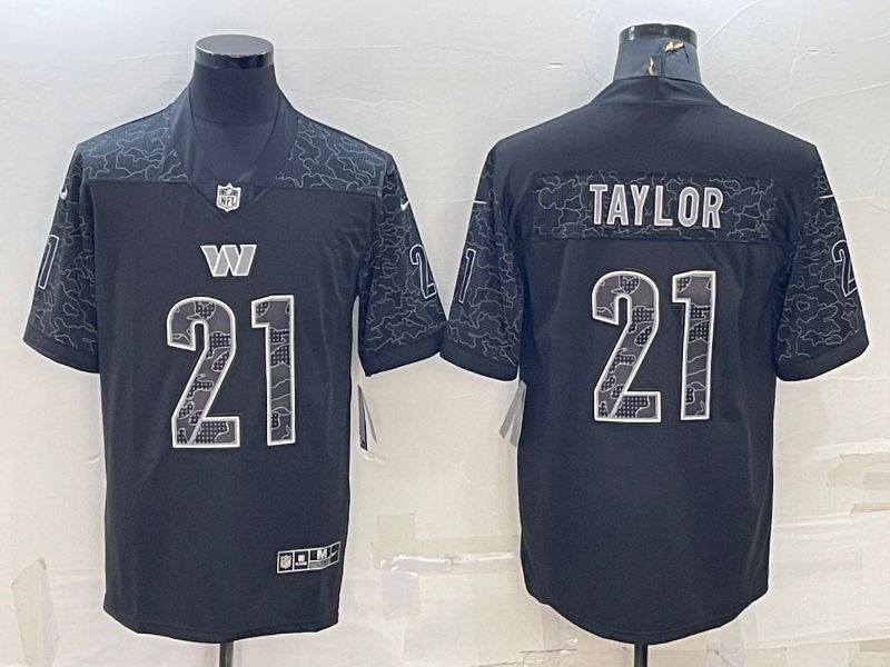 Men Washington Redskins 21 Taylor Black Reflector 2022 Nike Limited NFL Jersey